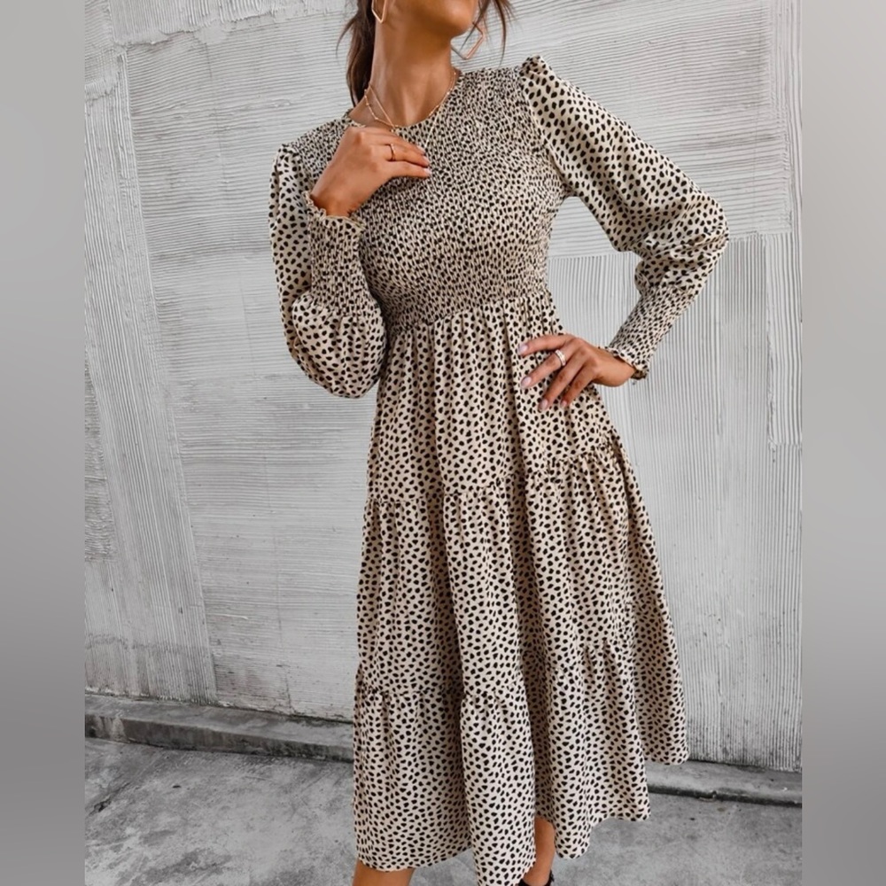 Spotted Midi Dress